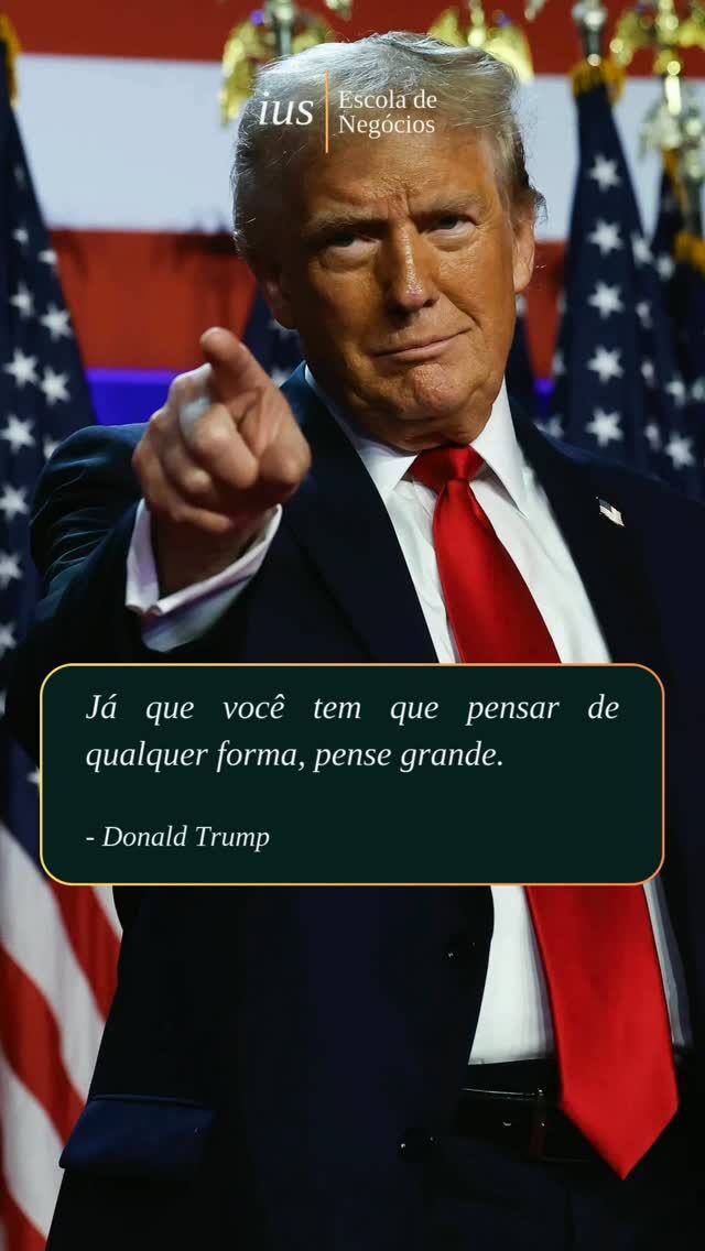 💡 'Já que você tem que pensar de qualquer forma, pense grande.' Essa frase fala sobre ambição e o poder de adotar uma visão ampliada. Quando nos permitimos sonhar grande, criamos espaço para ideias transformadoras e rompemos limites. É um convite a nos livrarmos da mediocridade e a colocarmos nossas metas no mais alto patamar!📰 E ontem, 5 de novembro de 2024, Donald Trump foi reeleito como presidente dos Estados Unidos, vencendo a eleição após uma campanha marcada por temas fortes, incluindo políticas econômicas robustas e um compromisso renovado com o setor empresarial e de tecnologia. Com promessas que vão desde impulsionar a economia até a promoção de mais liberdade para empreendedores, Trump capturou o apoio de milhões de americanos novamente.📈 Com essa reeleição, o impacto global nas finanças e nos mercados já é visível. Trump promete continuar com uma visão "maior" para a economia e enfatizar o crescimento interno. Agora, mais do que nunca, essa frase se torna um reflexo do que significa liderar com coragem e pensar no longo prazo. O que você acha dessa abordagem para pensar grande? #donaldtrump #kamalaharris #empreendedorismo #iusescoladenegocios #negocios