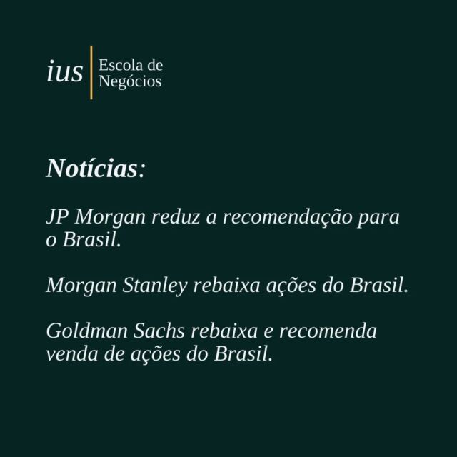 Ingomoney: JP Morgan rebaixa Brasil ao ver "mais do mesmo" e agora prefere ações do México na AL.Apesar do mercado de ambos países terem queda nesse ano, de 22% para o Brasil e 28% para o México, existe uma diferença na postura dos dois países que faz o interesse no México ser maior e o risco Brasil maior.Enquanto no México há o corte dos juros, no Brasil há o aumento dos impostos indiscriminado sem cortes de gastos.No México há também um novo governo e também reforma do judiciário.Enquanto no Brasil seguimos "mais do mesmo", só que pior do que nunca.Autor: @prof.gabrielnono#economia #empreendedorismo #iusescoladenegocios #negocios